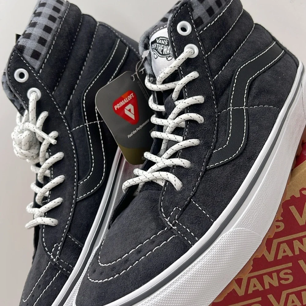 Vans Men’s Sk8-Hi Mte-1 Plaid Grey/White VN0A5HZYGYW Boots Sneakers
